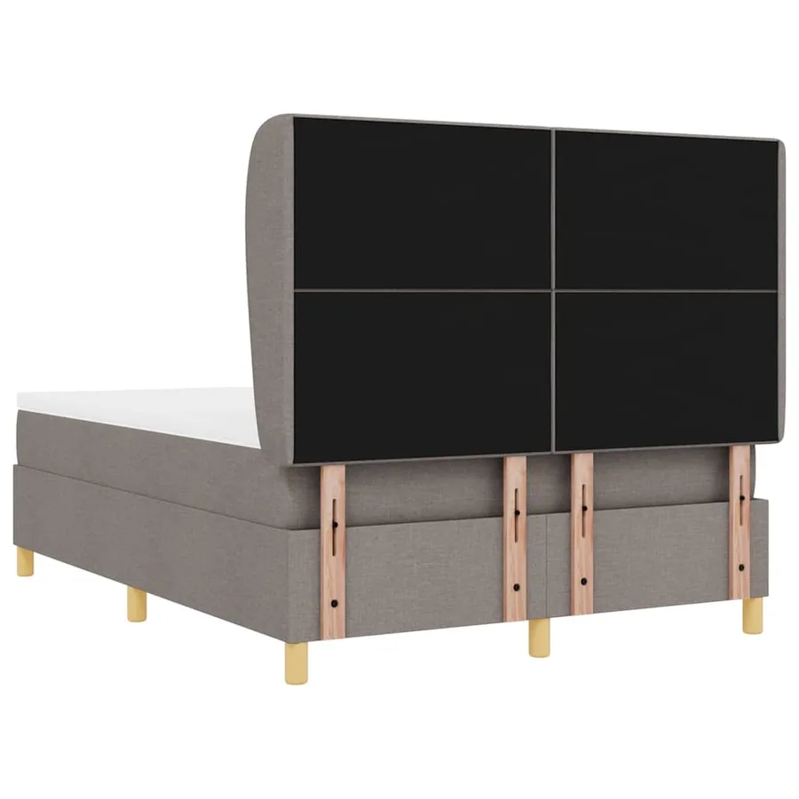 Lit à ressorts avec tête de lit Taupe 200 x 140 cm tissu - 9
