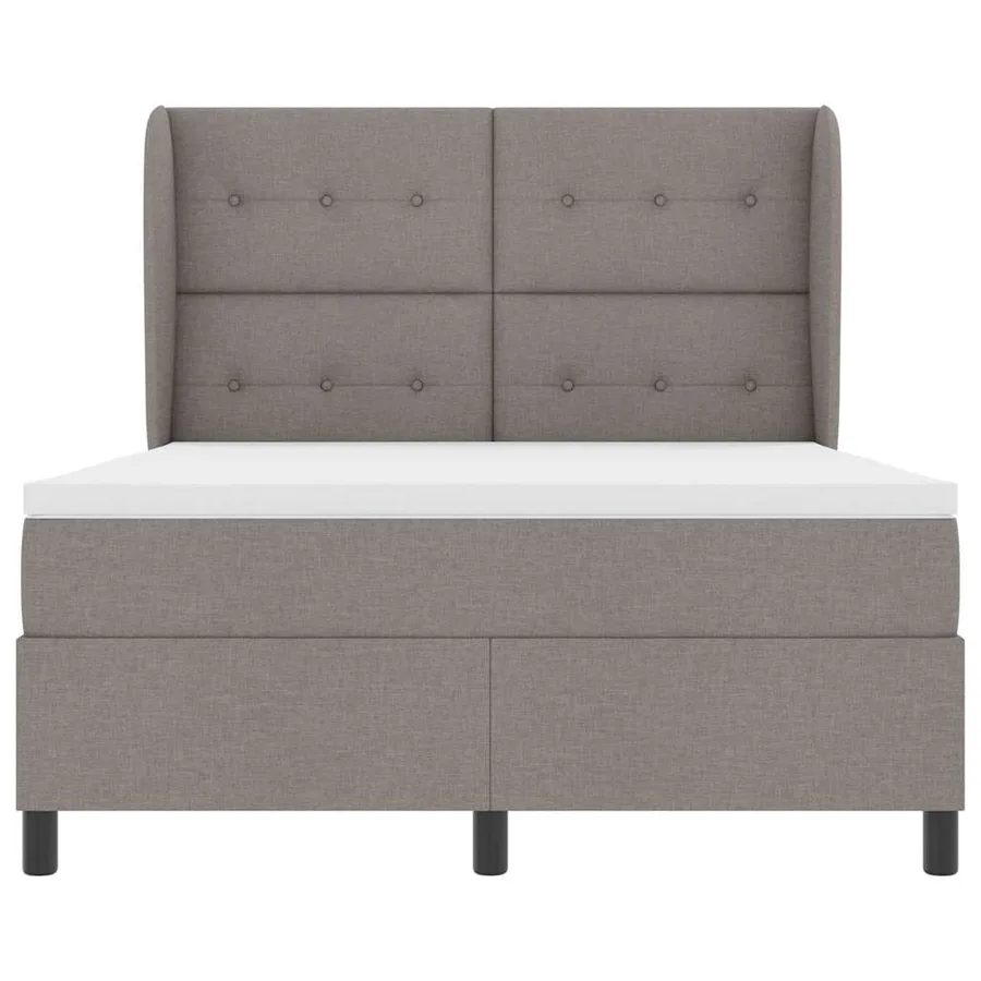 Lit à ressorts avec tête de lit Taupe 140 x 200 cm tissu - 7