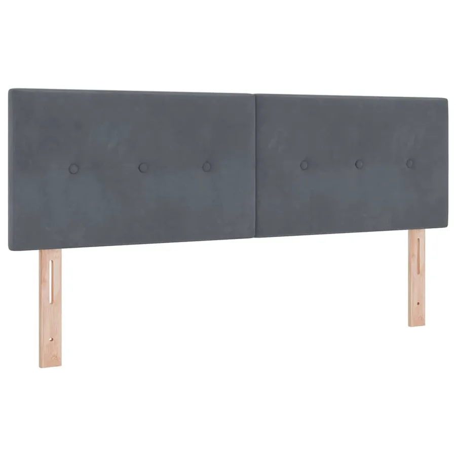 Lit à ressort LED Gris foncé 140 x 200 cm Velours - 7