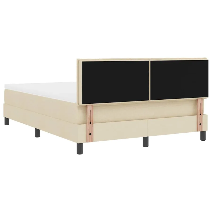 Lit à ressorts avec bandes LED Crème 140 x 200 cm tissu - 8