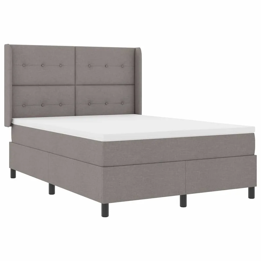 Lit à ressort LED avec tête de lit Taupe 140 x 200 cm tissu - 2
