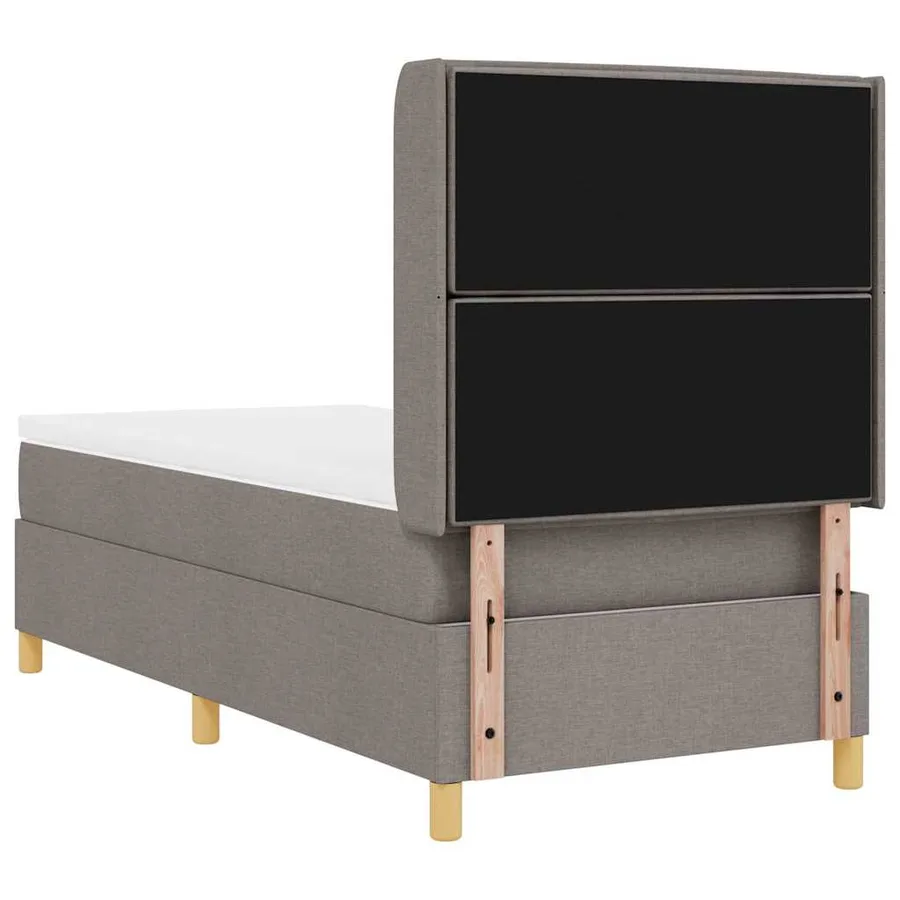 Lit à ressorts avec matelas Taupe 90 x 200 cm tissu - 9