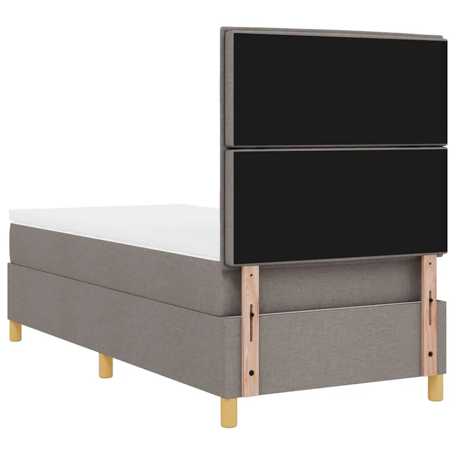 Lit à ressorts avec matelas Taupe 90 x 190 cm tissu - 9
