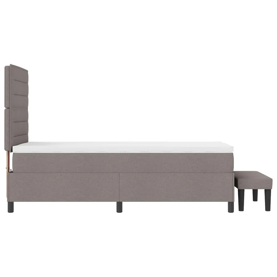 Lit à ressorts avec tête de lit Taupe 90 x 190 cm tissu - 3