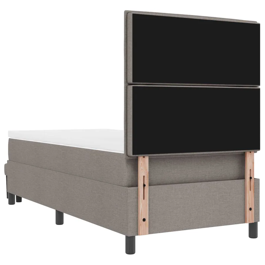 Lit à ressorts avec tête de lit Taupe 90 x 190 cm tissu - 4