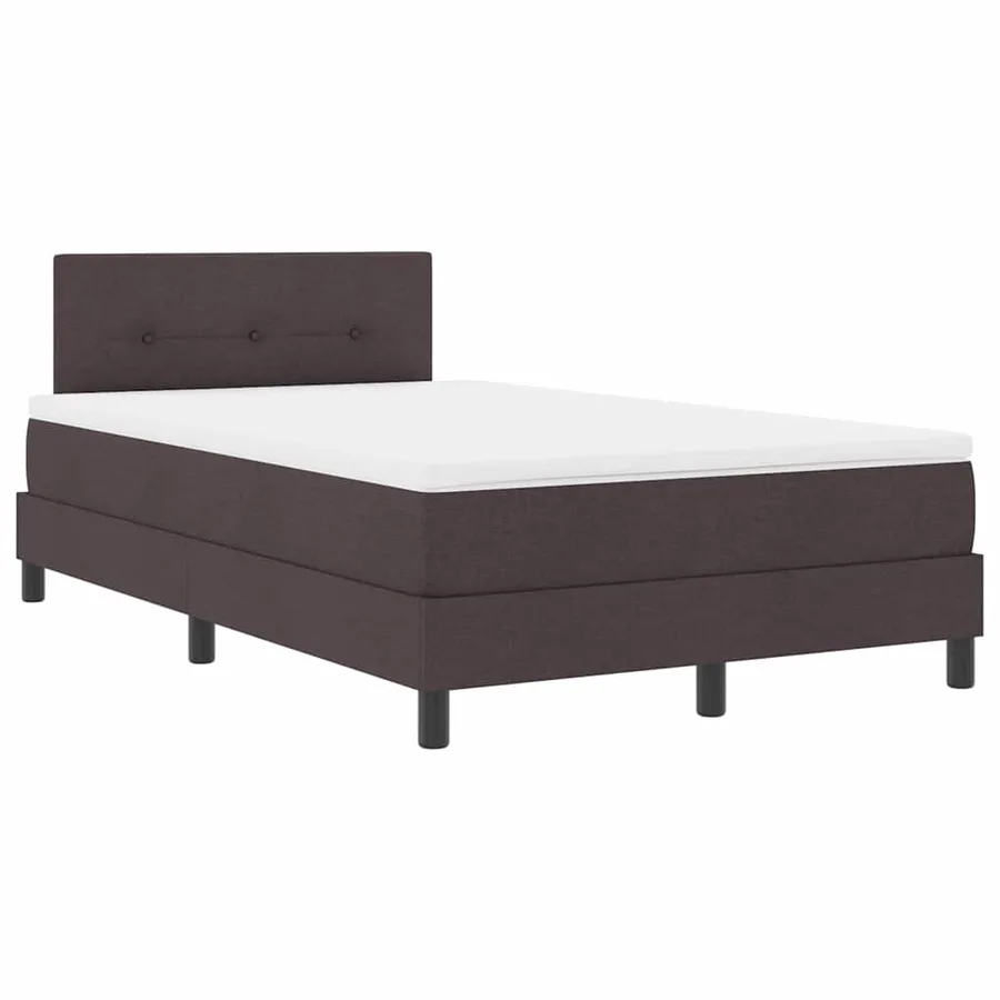 Lit à ressorts avec bandes LED Marron foncé 120 x 200 cm tissu - 2