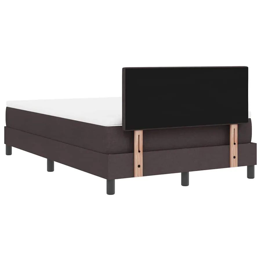 Lit à ressorts avec bandes LED Marron foncé 120 x 200 cm tissu - 8