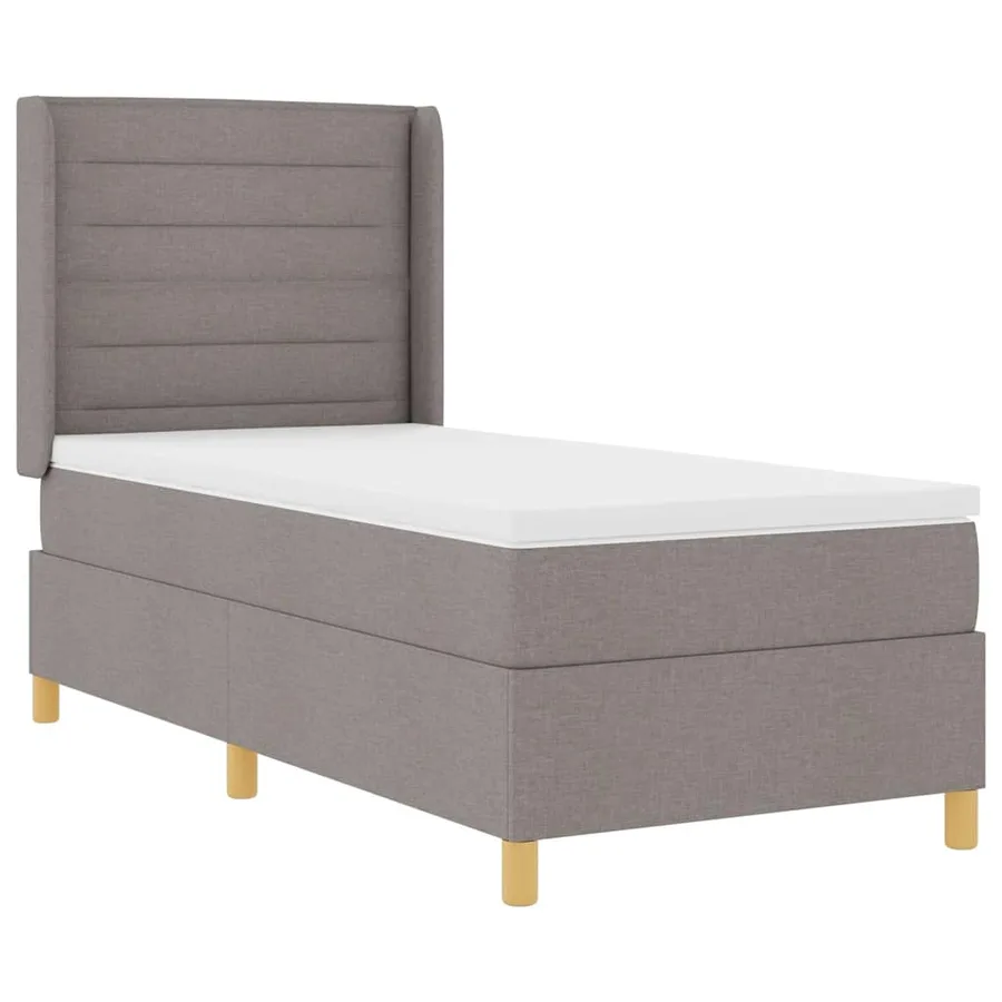 Lit à ressorts avec bandes LED Taupe 90 x 200 cm tissu - 2
