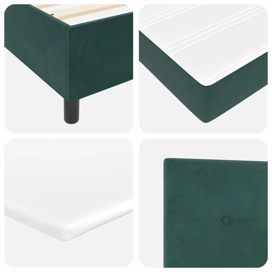 Lit à ressorts avec bandes LED Vert 140 x 190 cm Velours - 11