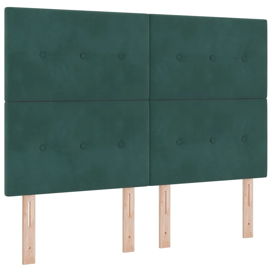 Lit à ressorts avec bandes LED Vert 140 x 190 cm Velours - 7