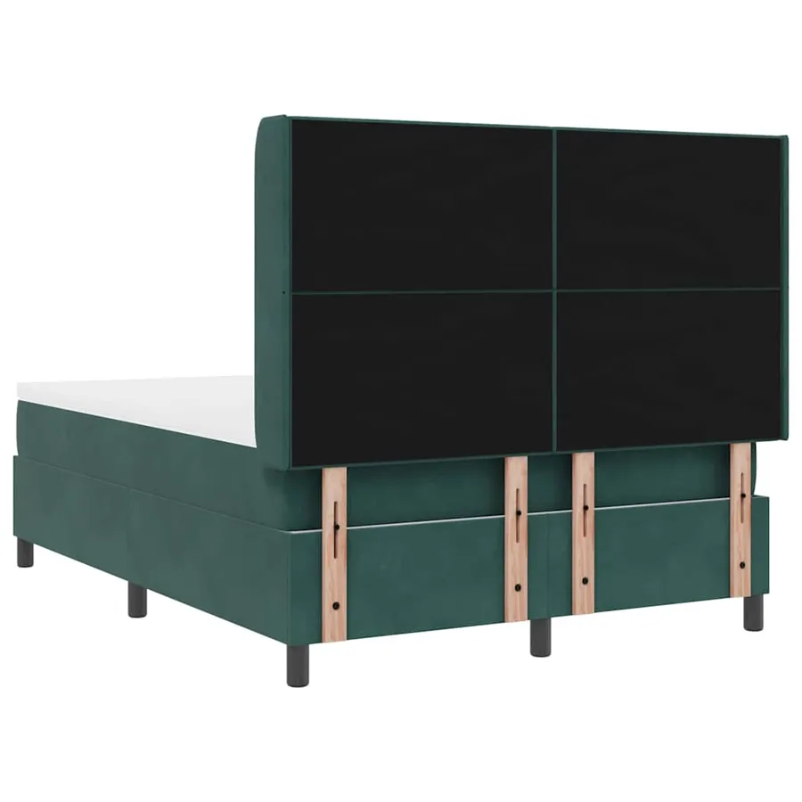 Lit à ressorts avec bandes LED Vert 140 x 190 cm Velours - 8