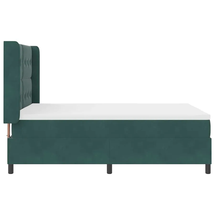Lit à ressorts avec bandes LED Vert 140 x 190 cm Velours - 9
