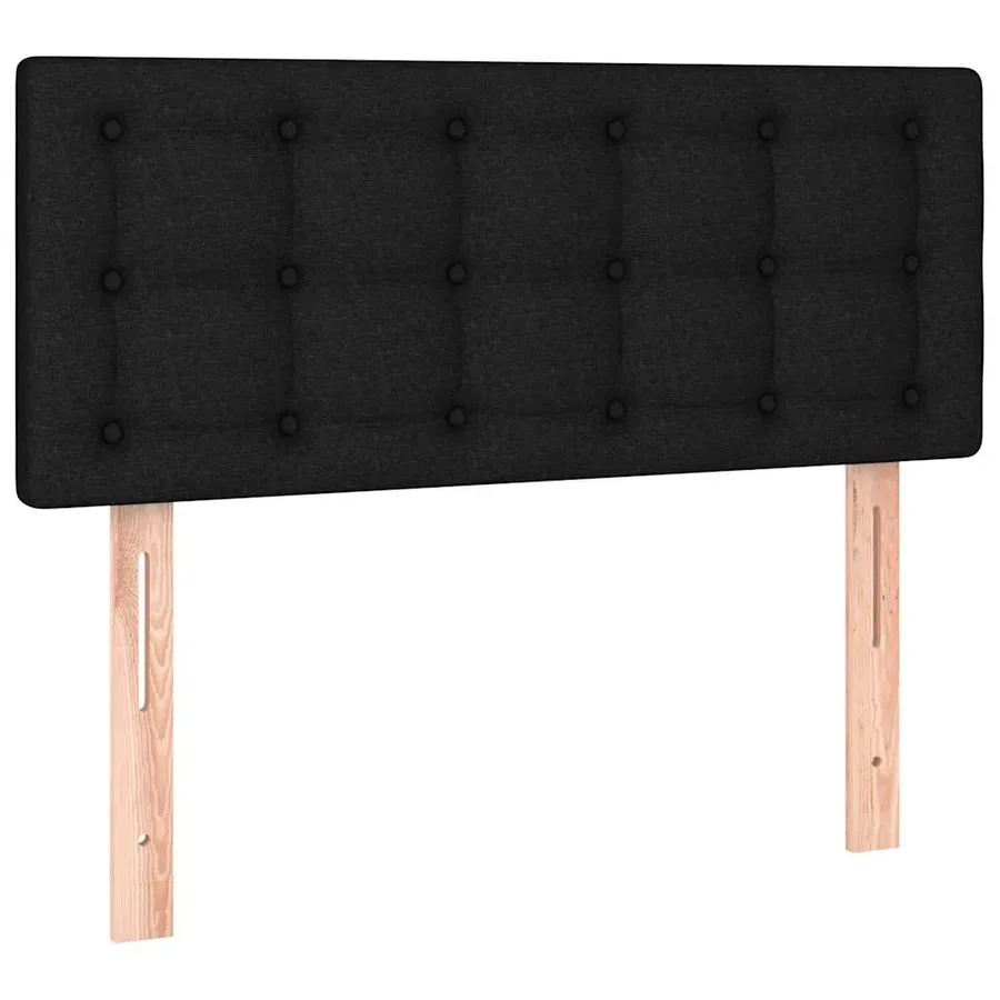 Sommier à lattes de lit avec matelas LED Noir 100x200 cm Tissu - 7