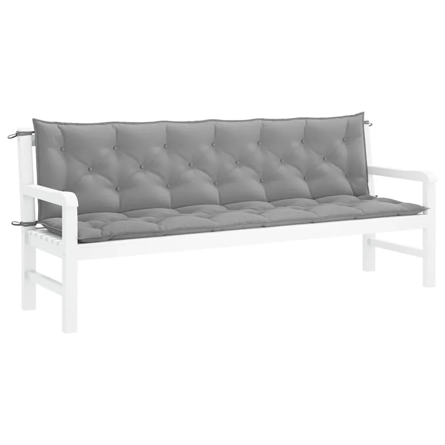 Coussin de banc de jardin gris 200x(50+50)x7 cm tissu oxford - 4