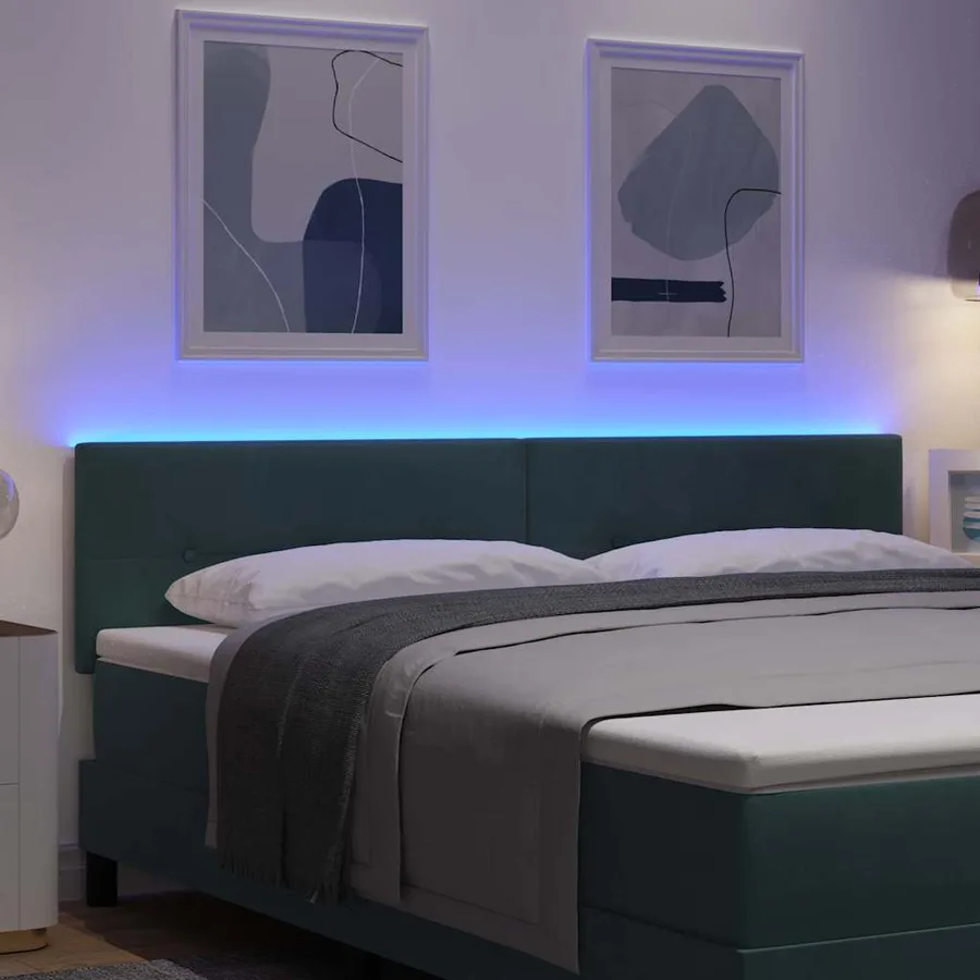 Tête de lit LED avec bandes LED Vert 180 cm Velours - 4
