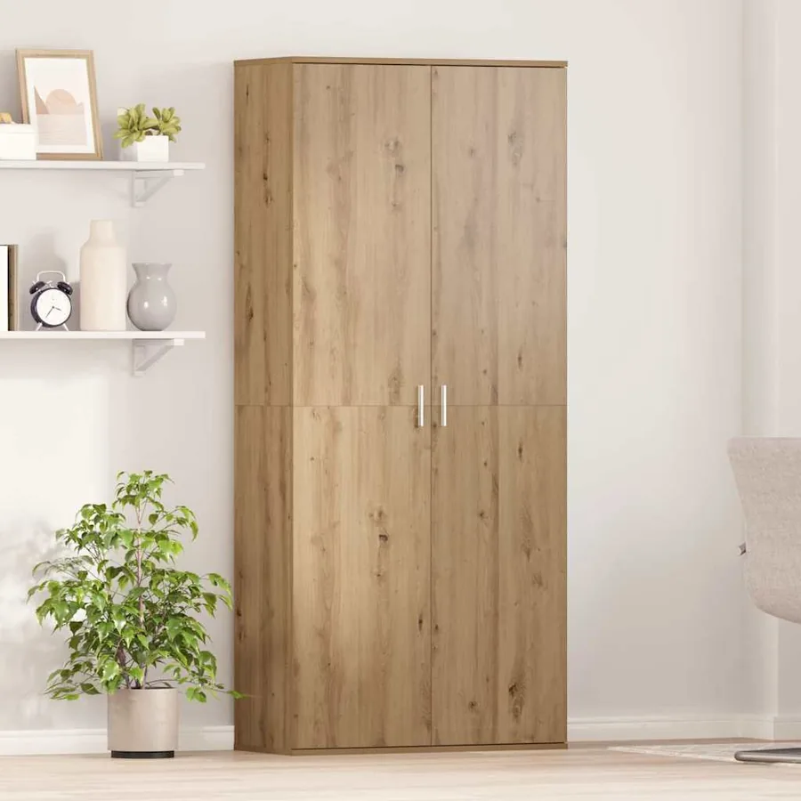 Buffet 80 x 35 x 180 cm Bois d'ingénierie chêne artisanal