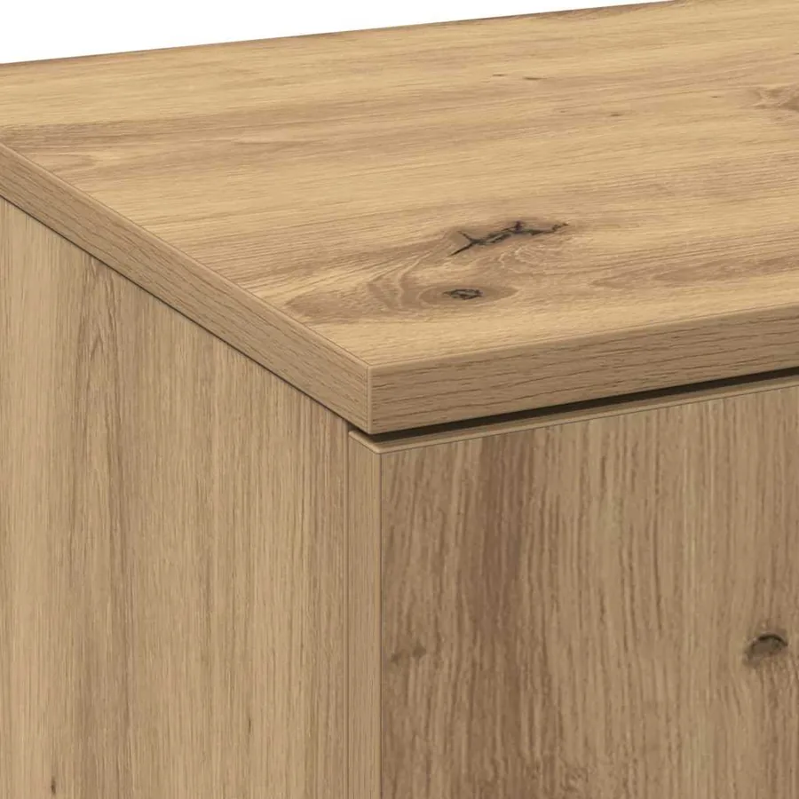 Buffet 80 x 35 x 180 cm Bois d'ingénierie chêne artisanal - 9