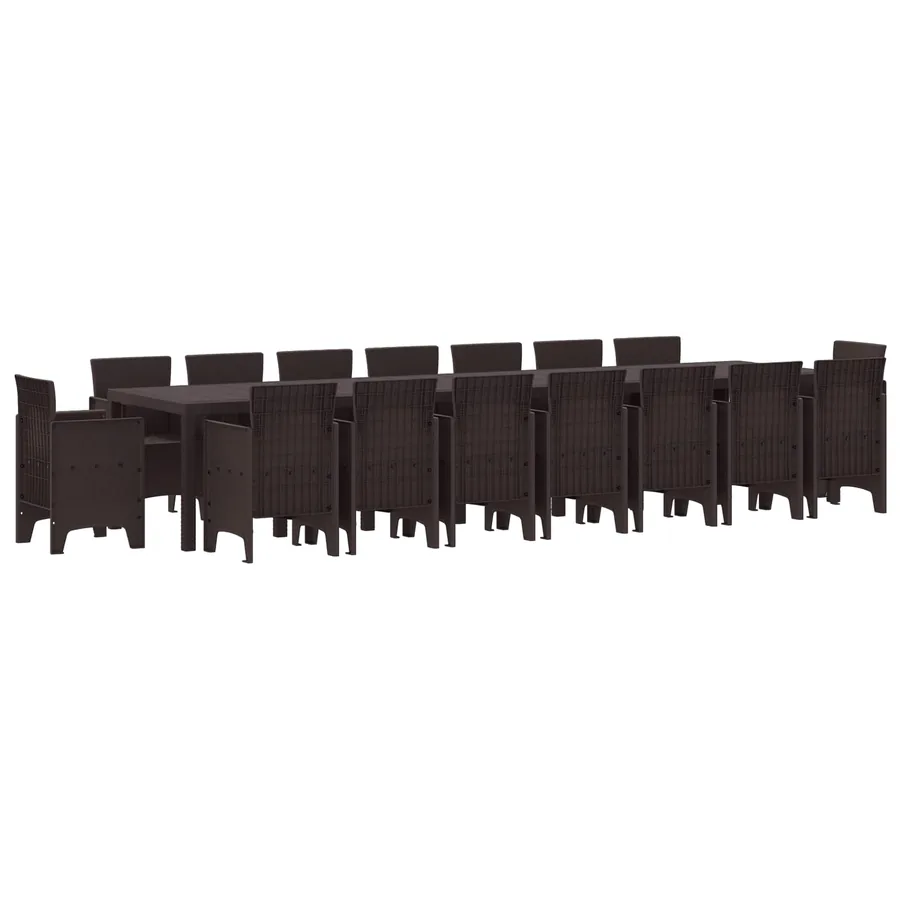 Ensemble de salle à manger de jardin avec coussins 17 pcs - 2