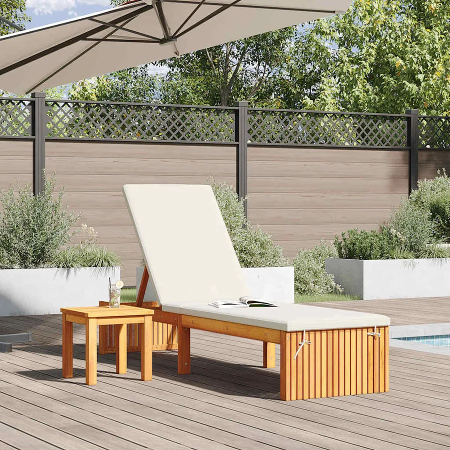 Transat Huile Naturelle 200 x 55 x 94 cm Bois d'acacia massif - 3