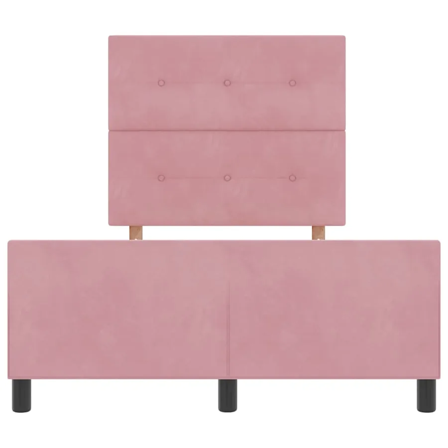 Lit à ressorts avec tête de lit Rose 120 x 190 cm Velours - 7