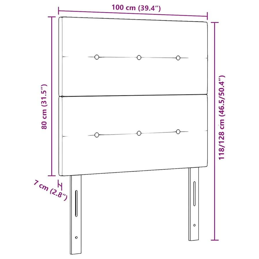 Tête de lit Rose 100 cm Velours - 9