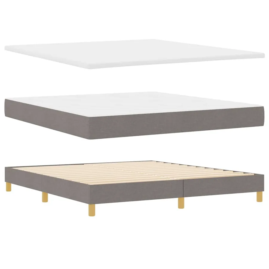 Lit à ressorts avec tête de lit Taupe 180 x 200 cm tissu - 4