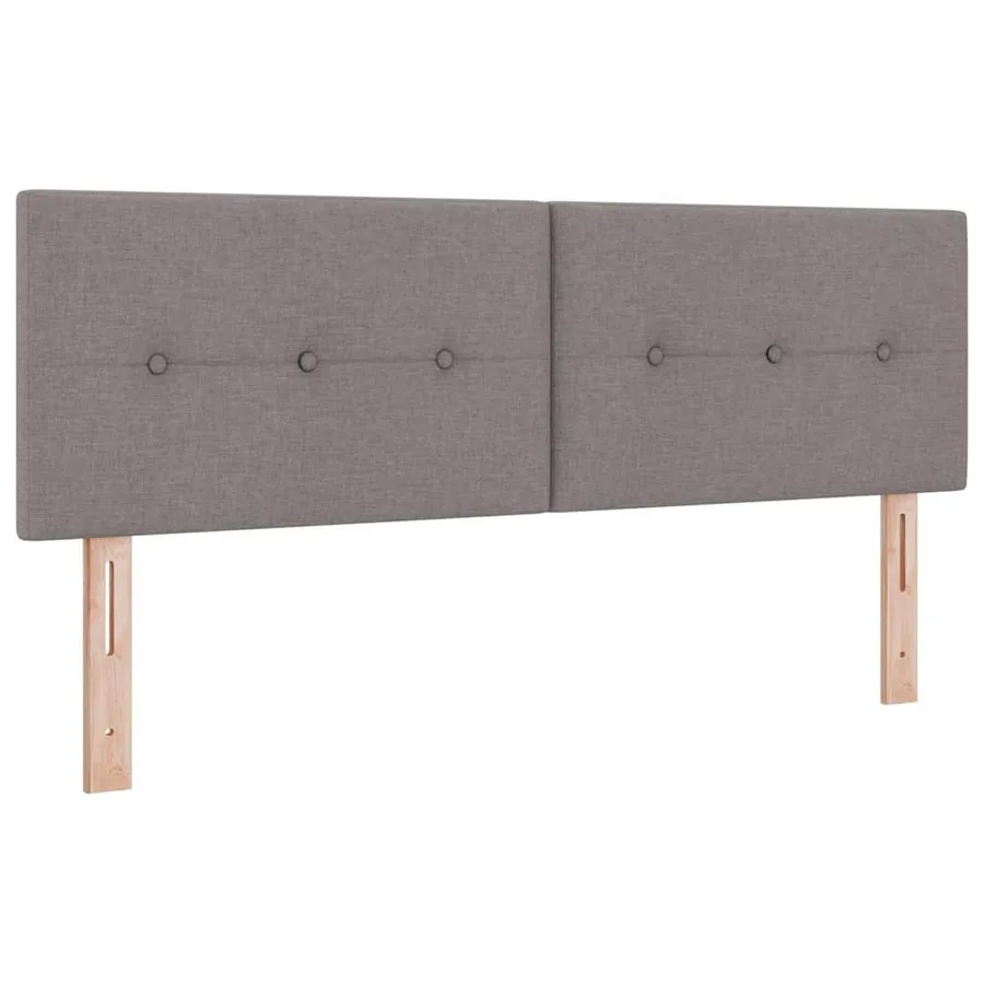 Lit à ressorts avec tête de lit Taupe 140 x 190 cm tissu - 5