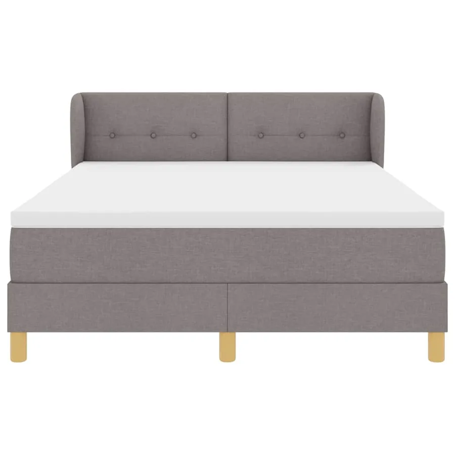 Lit à ressorts avec tête de lit Taupe 140 x 190 cm tissu - 7