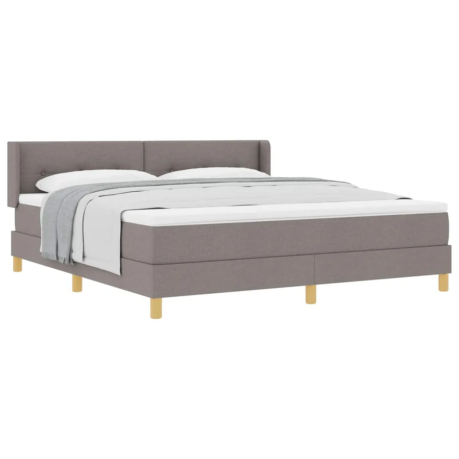 Lit à ressorts avec tête de lit Taupe 200 x 180 cm tissu - 2