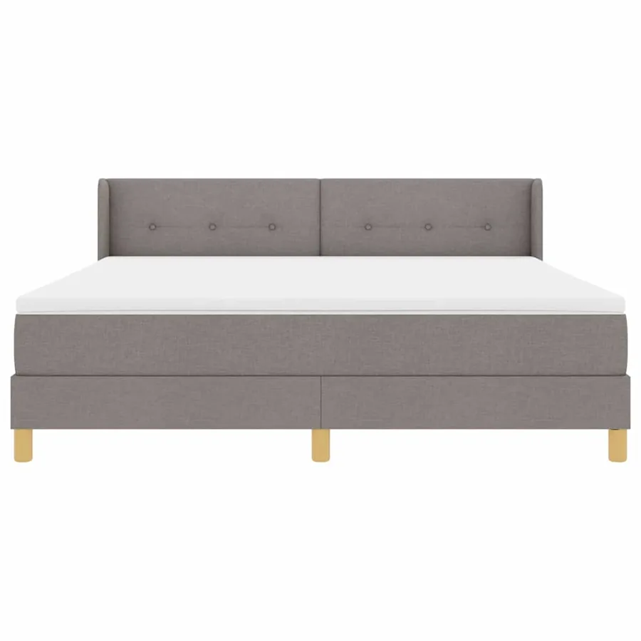 Lit à ressorts avec tête de lit Taupe 200 x 180 cm tissu - 7