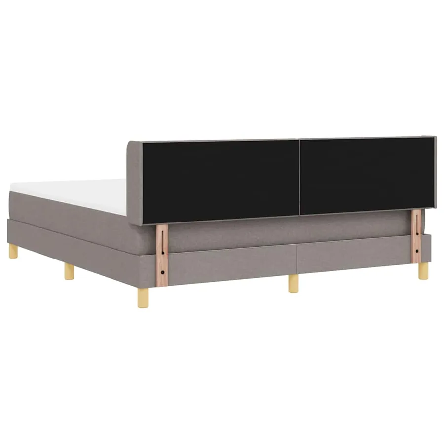 Lit à ressorts avec tête de lit Taupe 200 x 180 cm tissu - 9