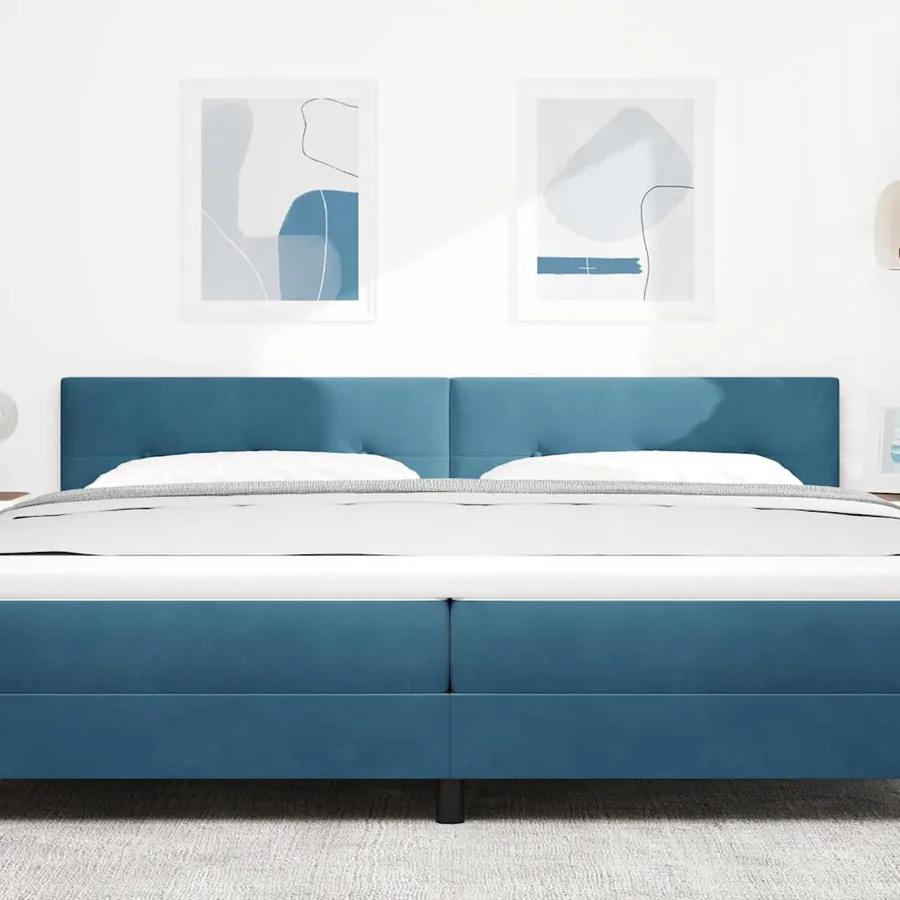 Tête de lit LED avec bandes LED Bleu 200 cm Velours - 3