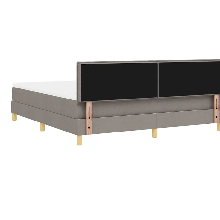 Lit à ressort LED avec bandes LED Taupe 180 x 200 cm tissu - 8