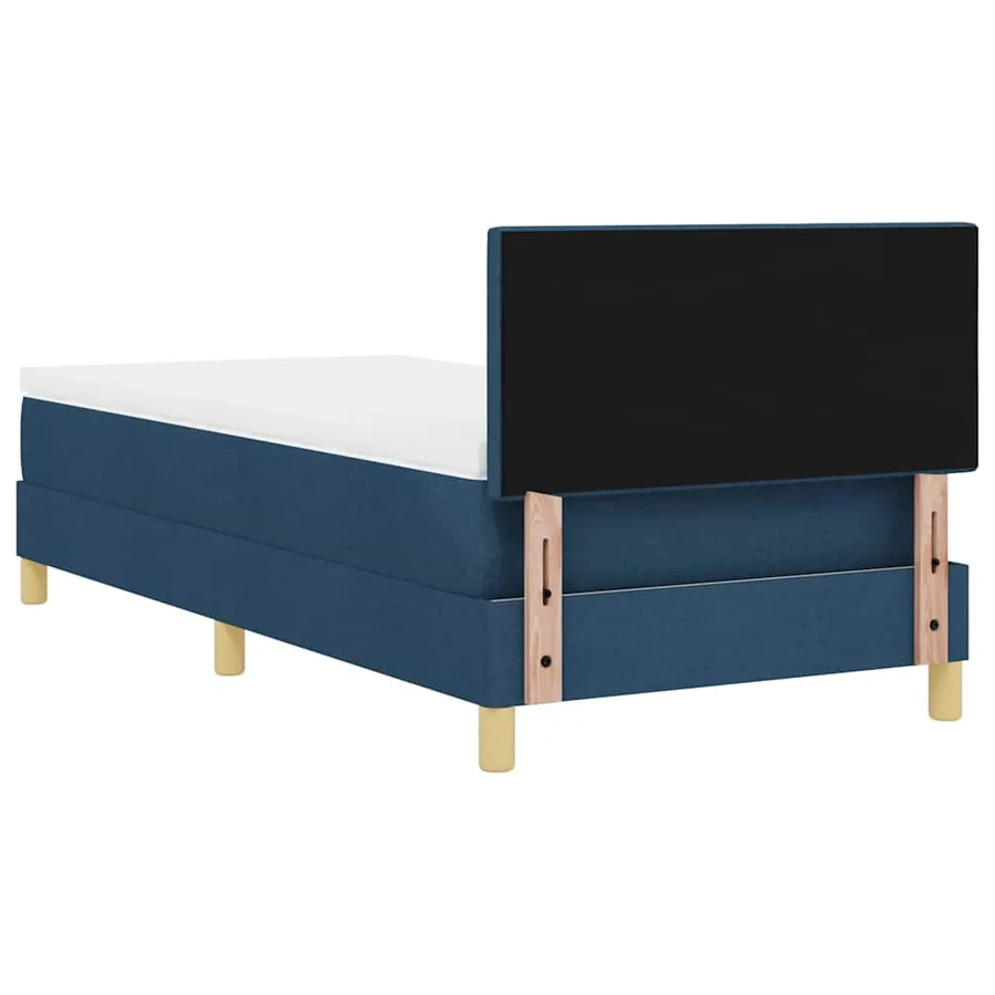 Lit à ressorts avec coussin Bleu 90 x 200 cm tissu - 9