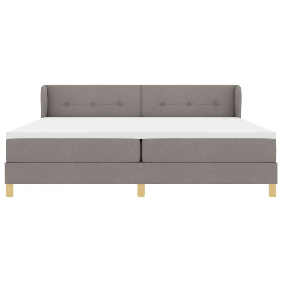 Lit à ressorts avec tête de lit Taupe 200 x 200 cm tissu - 7