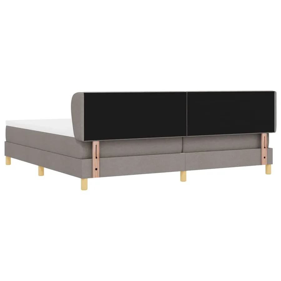 Lit à ressorts avec tête de lit Taupe 200 x 200 cm tissu - 9