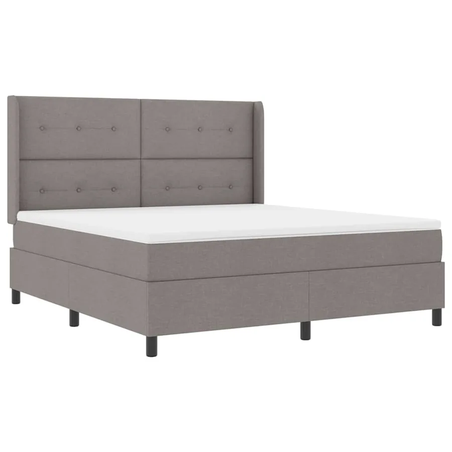 Lit à ressort LED avec tête de lit Taupe 180 x 200 cm tissu - 2