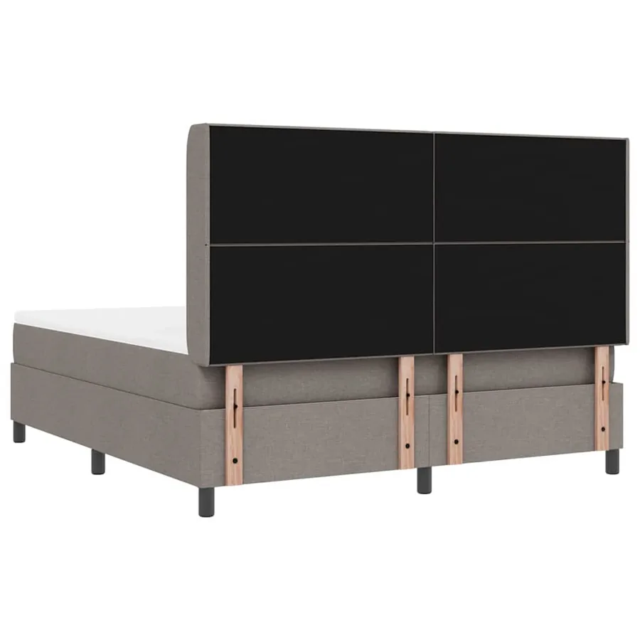 Lit à ressort LED avec tête de lit Taupe 180 x 200 cm tissu - 8