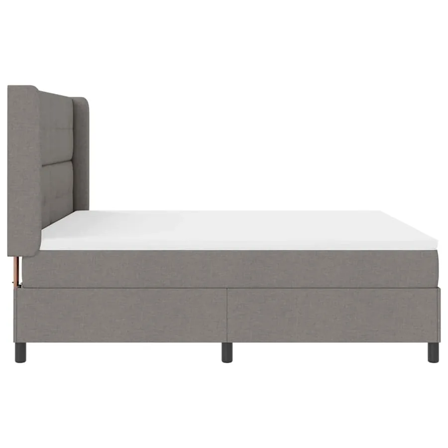 Lit à ressort LED avec tête de lit Taupe 180 x 200 cm tissu - 9
