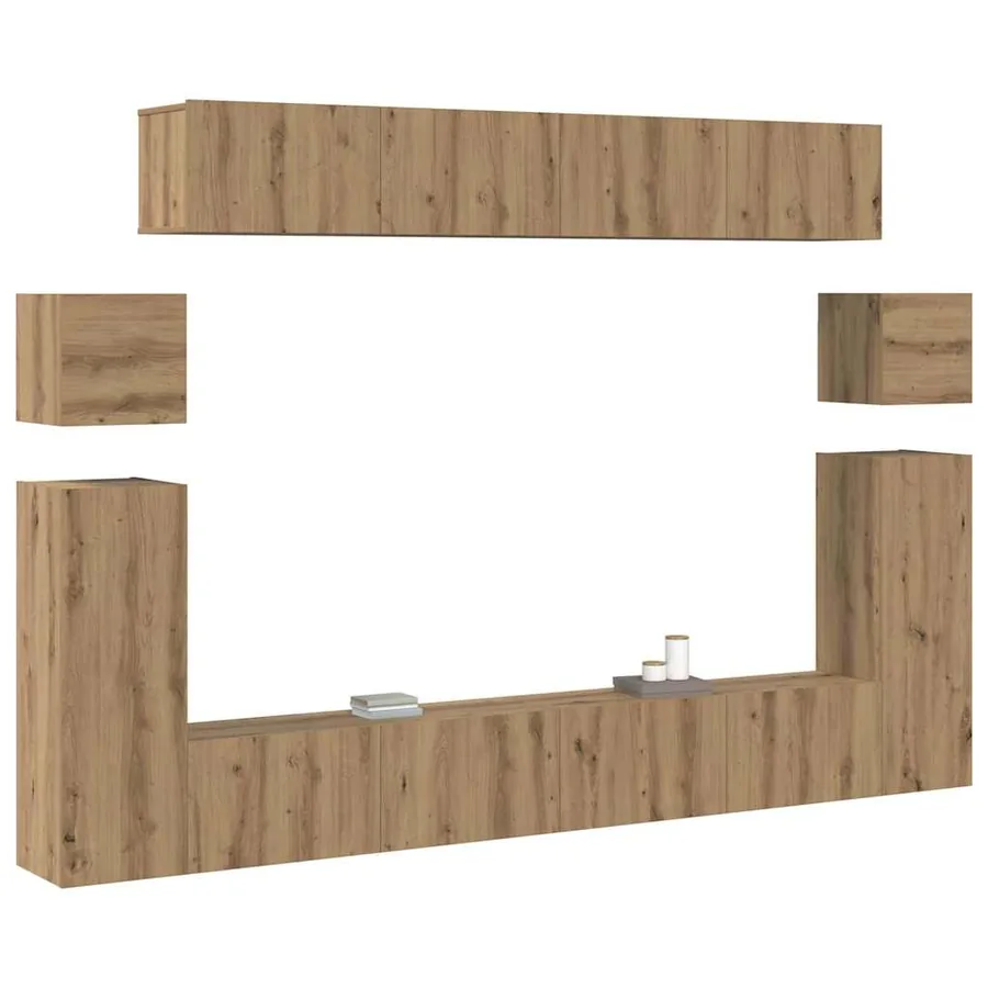Unites TV Montage mural 4 pcs Chêne artisanal Bois d'ingénierie - 3