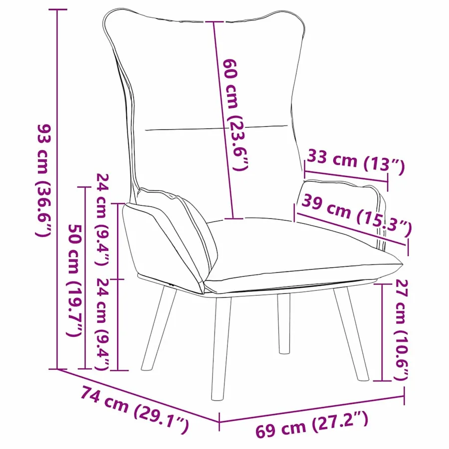 fauteuil Noir 69 x 74 x 93 cm Simili cuir - 9