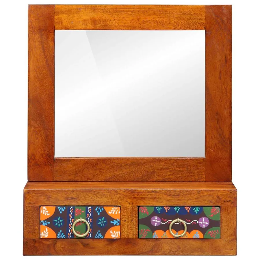Meuble mural Marron 40 x 20 x 50 cm Bois d'Acacia Massif - 4