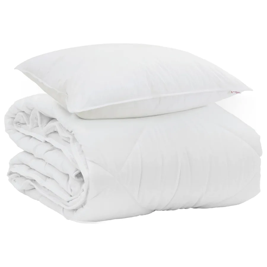 Duvet d'été simple avec oreiller 2 pcs Blanc Microfibre - 2