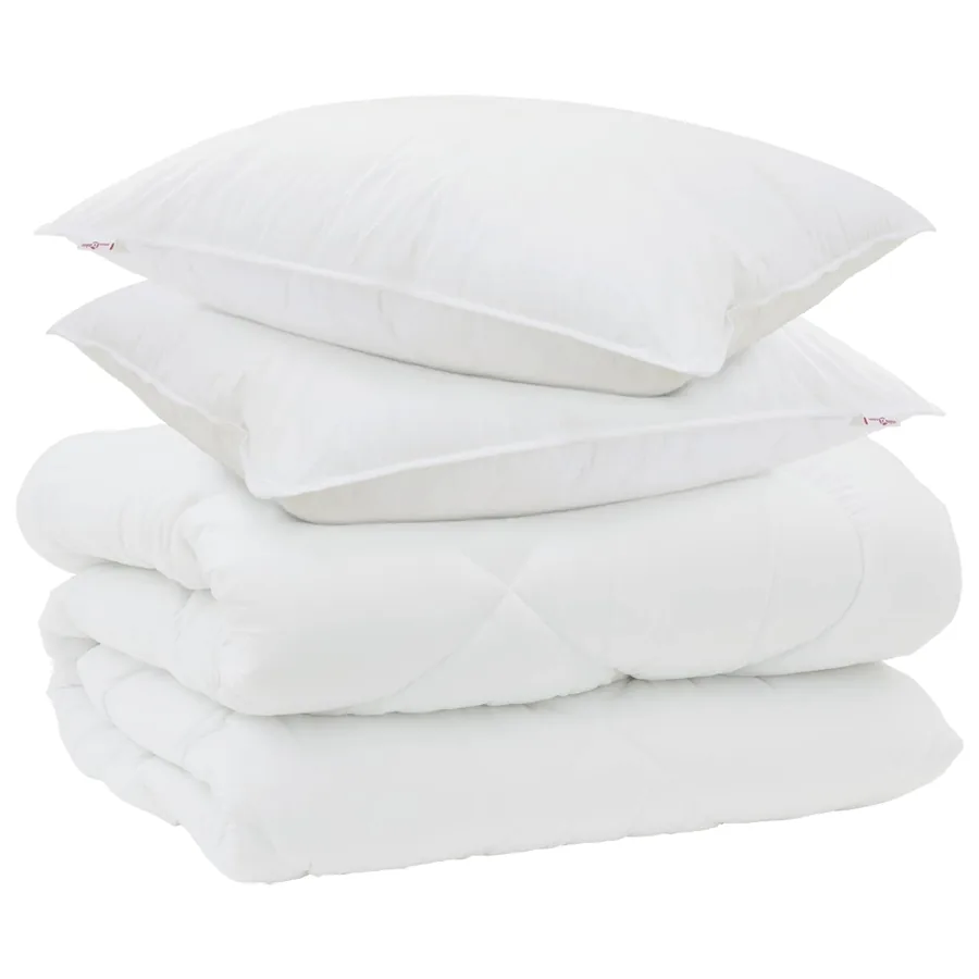 Duvet d'hiver avec oreiller 3 pcs Blanc Microfibre - 2