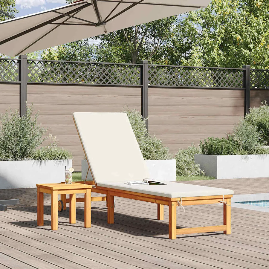 Transat Marron 202 x 53 x 89 cm Bois d'Acacia Massif - 3