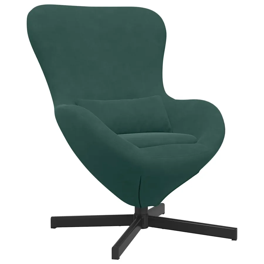 Fauteuil œuf Vert foncé 63 x 73 x 90 cm Velours - 2