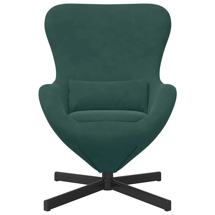 Fauteuil œuf Vert foncé 63 x 73 x 90 cm Velours - 4