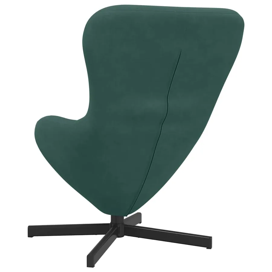 Fauteuil œuf Vert foncé 63 x 73 x 90 cm Velours - 6