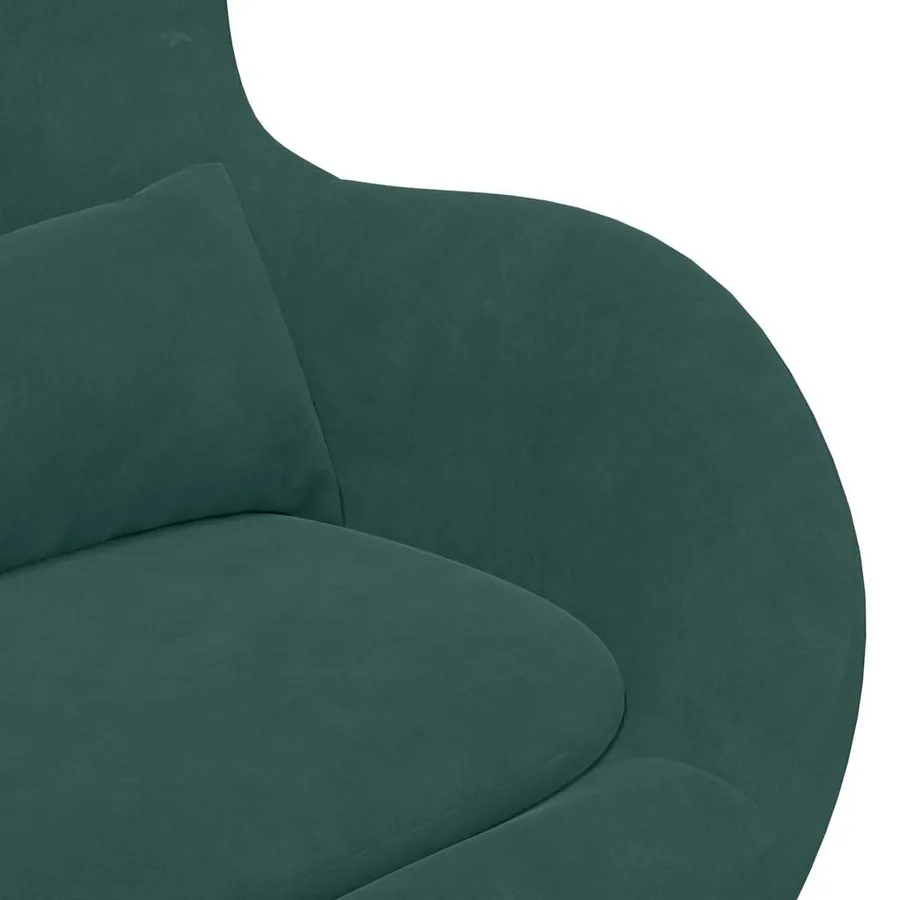 Fauteuil œuf Vert foncé 63 x 73 x 90 cm Velours - 7