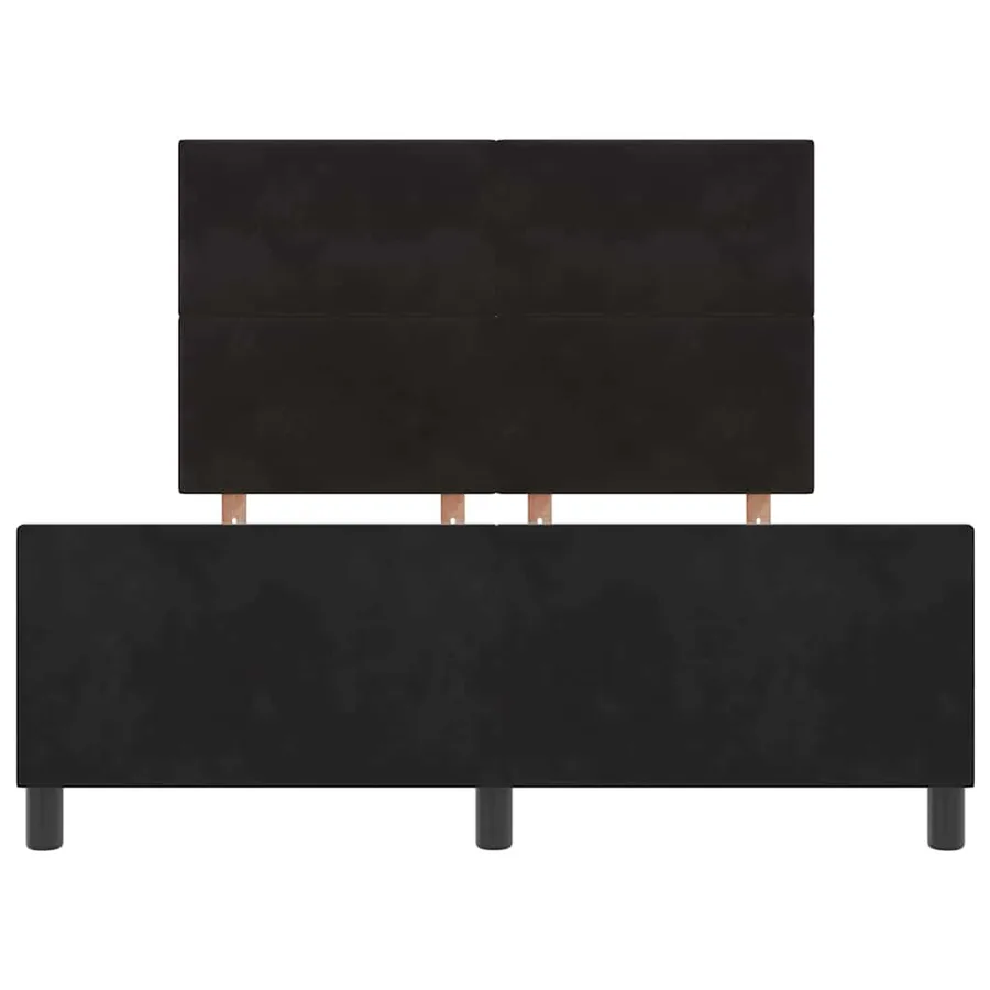 Lit à ressorts avec tête de lit Noir 140 x 200 cm Velours - 7